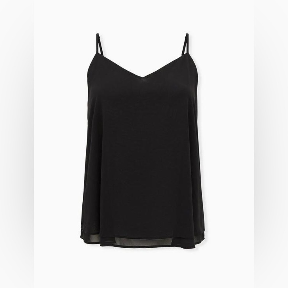 Torrid Black Sophie Chiffon Swing Cami Top Size Large